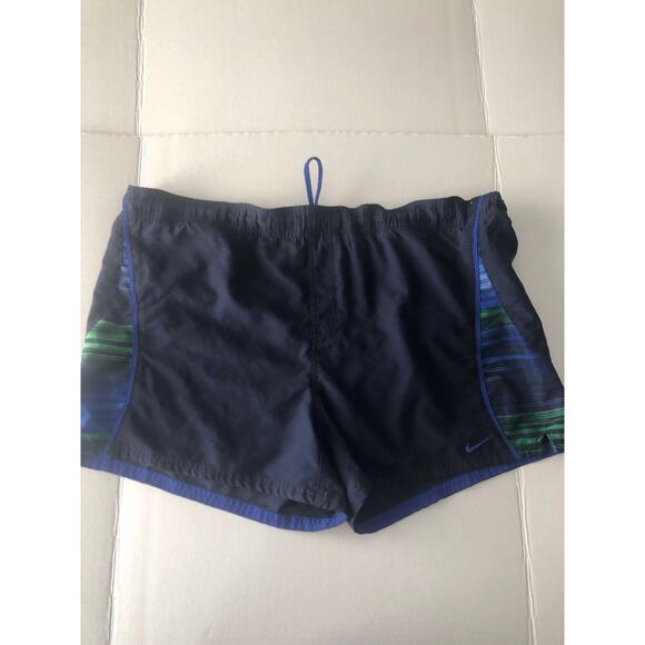Nike Swim Trunks Shorts Size XL Mens Blue Drawstring Short Stripes Navy GUC - Picture 2 of 11